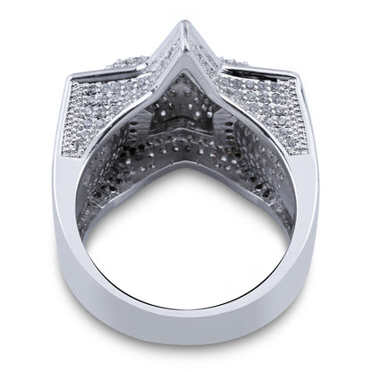 Stunning Star Ring Inlaid with Diamonds