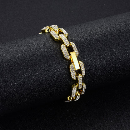 12mm Stunning Diamond Curb Chain Necklace