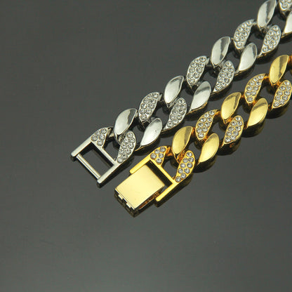 18K Gold Diamond Cuban Chain Necklace