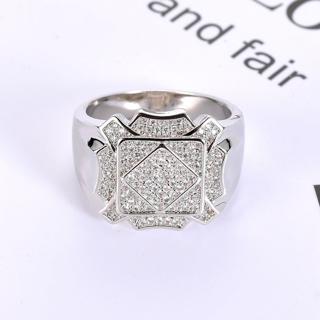 Stunning Zircon Geometric Diamond Ring