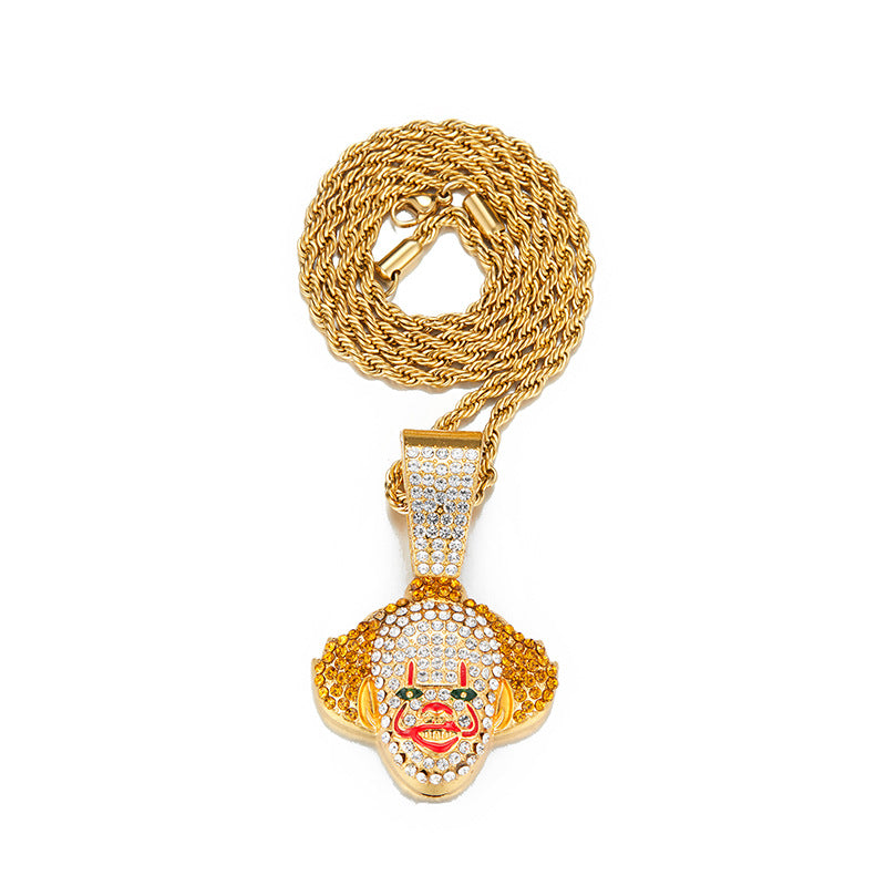 Stereoscopic Clown Pendant Necklace