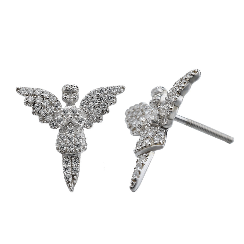 Angel Wings Zircon Stud Earrings