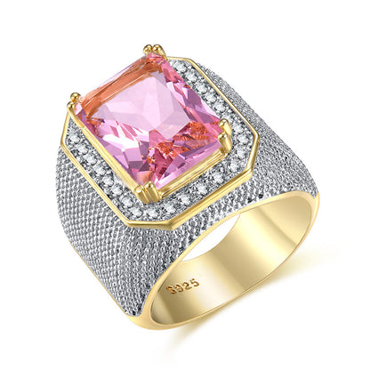 Domacier Square Gem Golden Diamond Ring