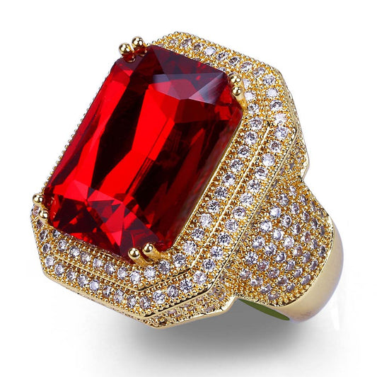 Zircon-Paused Ruby Diamond Ring