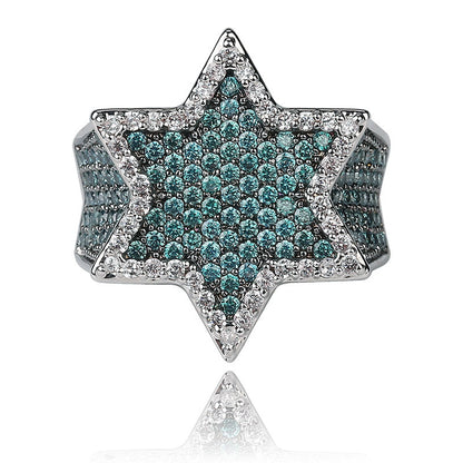Franklin Mint Green Hexagonal Diamond Ring