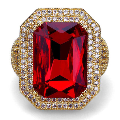 Zircon-Paused Ruby Diamond Ring