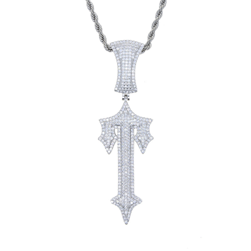 Cross Pendant Tennis Chain Necklace