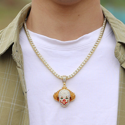Stereoscopic Clown Pendant Necklace