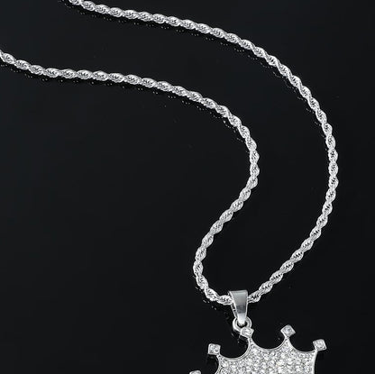 Diamond King Letters Pendant Necklace